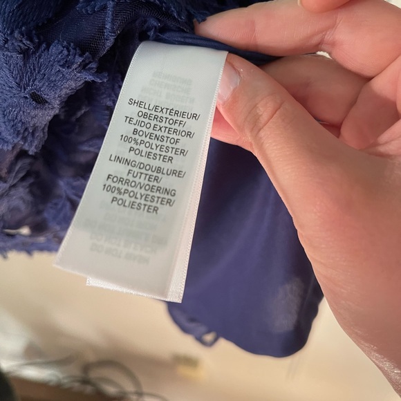 Adrianna Papell Dress, formal blue floral appliqué short dress, NWOT, size 2 - Picture 8 of 16